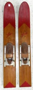 Old wooden water skis